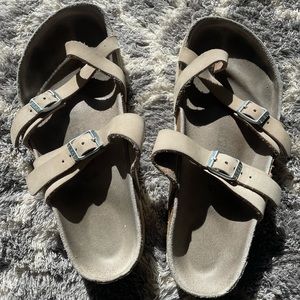 Tan Birkenstock strappy sandals size 37